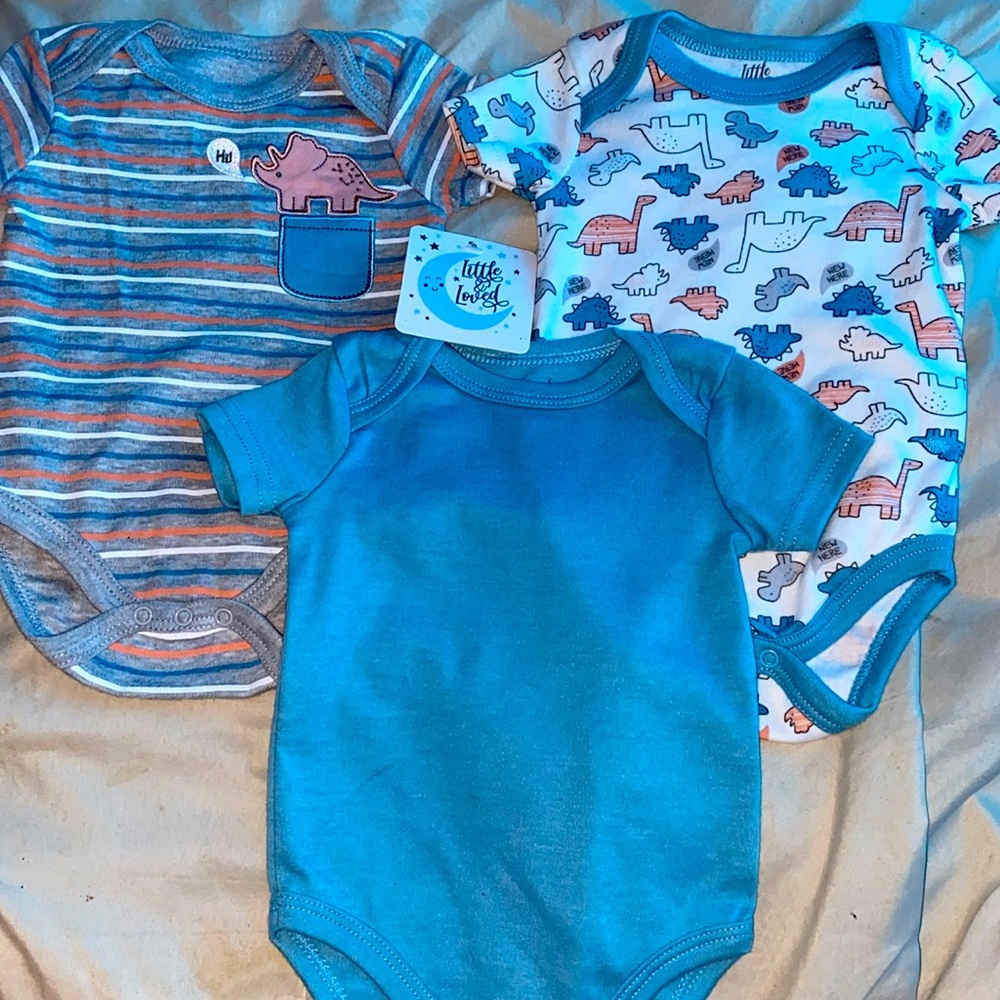 baby clothing, the brand is “little and loved”, the size is 3/6months.